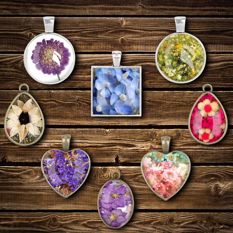 HOMEIDOL Resin Jewelry Molds Pendant Trays Making Kit with 30pcs 5 Styles Metal Pendants and 1pc Silicone Epoxy Casting Mold for Pendant Crafting DIY Gifts - Image 5